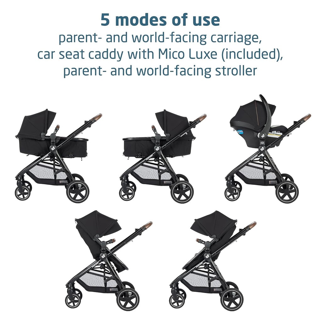 Maxi-Cosi Zelia 2 Luxe 5-in-1 Modular Travel System，Car Seat & Stroller